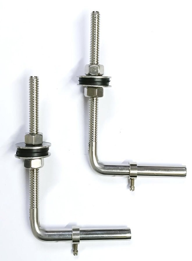 MASTER BATH مفصلات غطاء مقعد المرحاض من النوع L من ماستر باث، برغي مفصل مقعد المرحاض من الفولاذ المقاوم للصدأ من النوع L لإصلاح مقعد المرحاض الأوروبي، مجموعة براغي تثبيت - Image 2